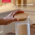 thumbnail image 4 of Zanetti - Juego de 5 Recipientes Herm&eacute;ticos de Cristal con Tapa de Madera de Bamb&uacute; para Almacenamiento de Alimentos, 4 of 9