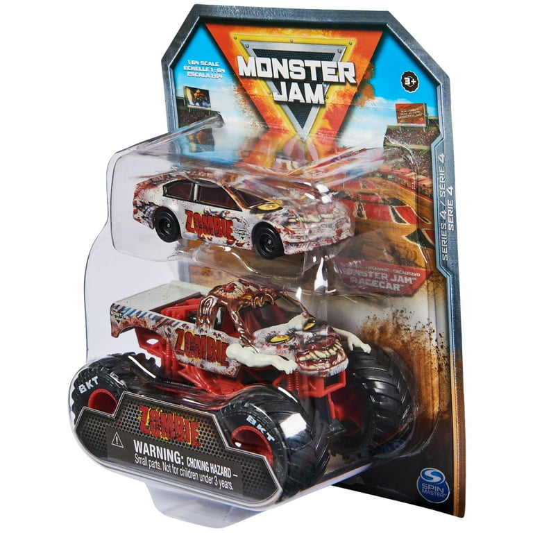 Monster Jam Zombie Racecar and Monster Truck 2-Pack, Die-Cast 1:64