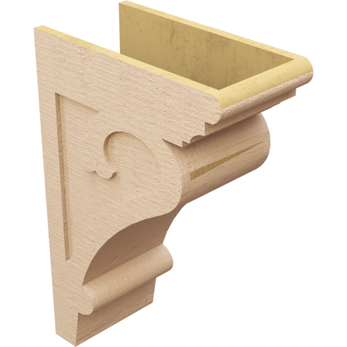 11"W x 22"D x 33"H Classic Mayflower Rough Cedar Woodgrain TimberThane Corbel, Primed Tan