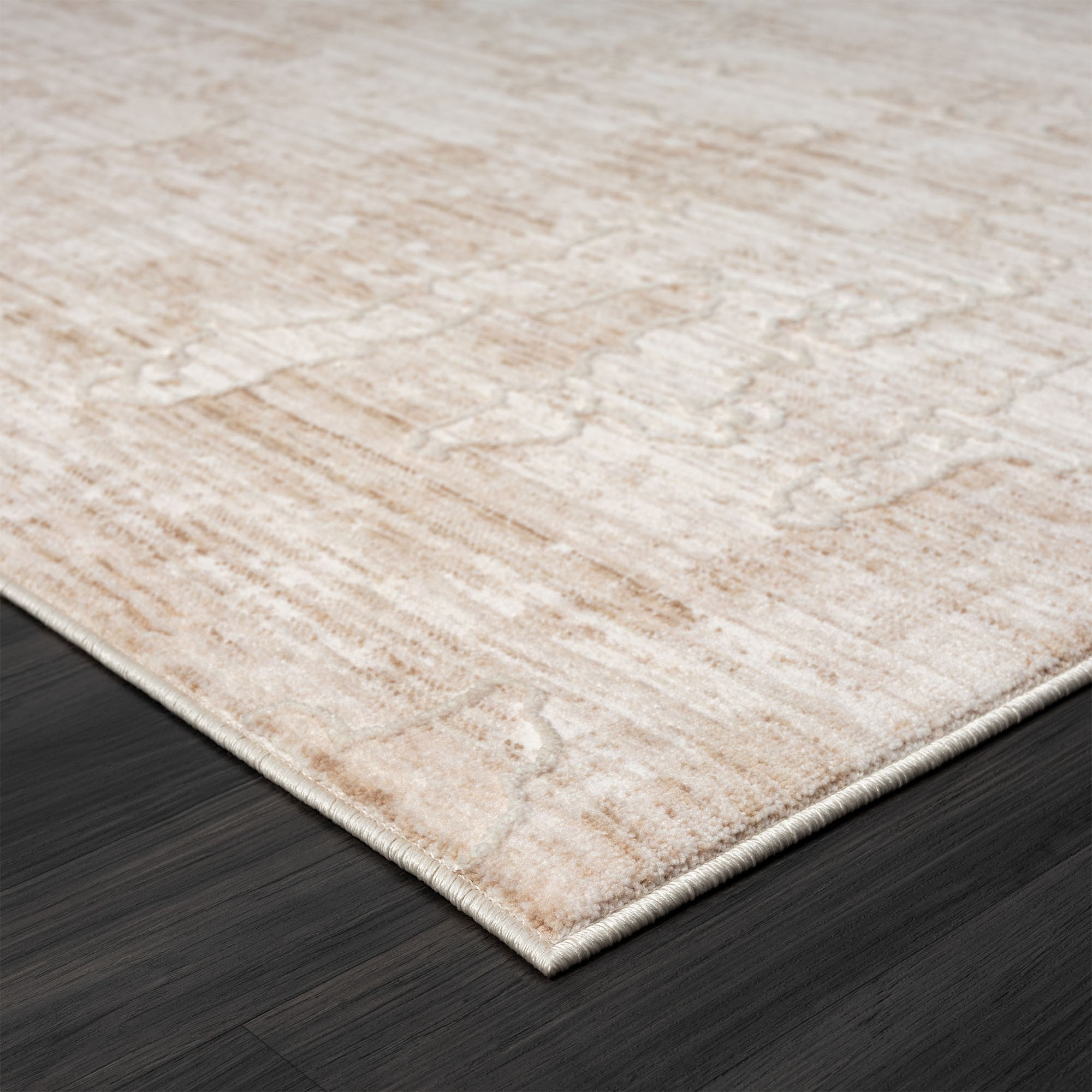 Laddha Home Designs 7.75' x 9.75' Loomed Abstract Rectangular Area Throw Rug - Beige and Cream