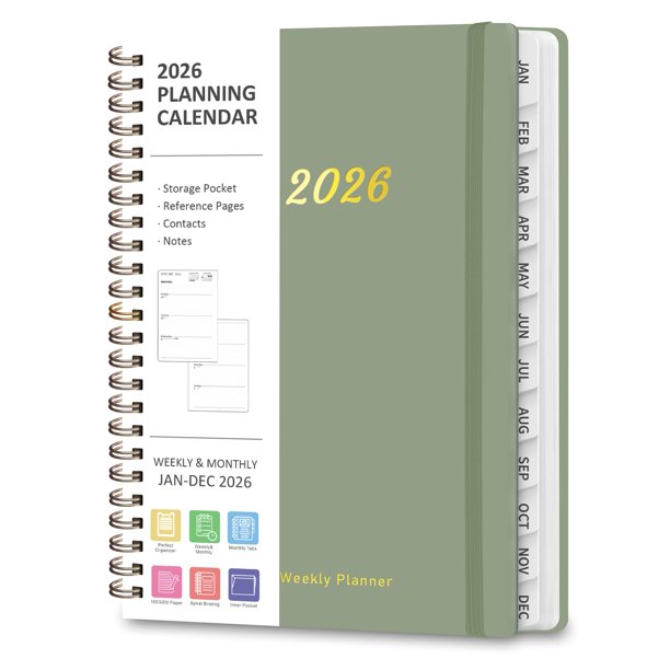 Calendario semanal mensual Planner ROZZBY 2026, tamaño A5, para oficina