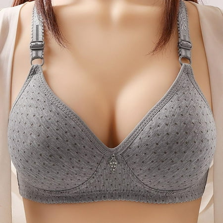 

Patlollav Womens Print Gathered Together Daily Bra Underwear No Rims