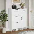 thumbnail image 4 of Spaco White Color Shoe Cabinet with 4 Doors 1 Drawer, PVC Door with Shape, Large Space for Storage, 4 of 5