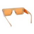 thumbnail image 4 of Womens Retro Squared Rectangular Mod Thick Plastic Sunglasses Beige Orange - Brown, 4 of 4