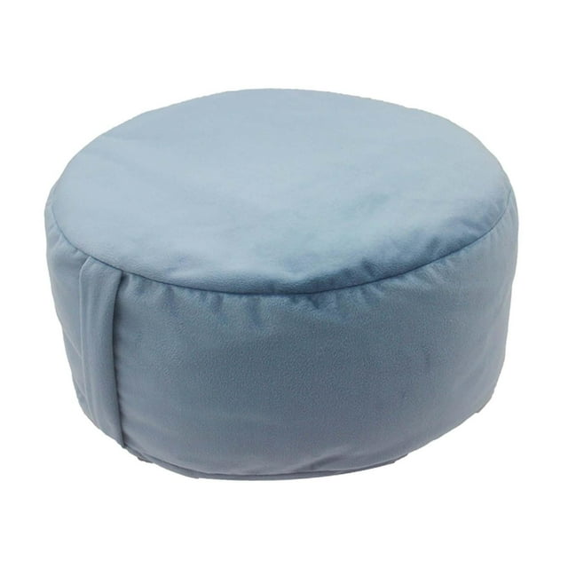 DYNWAVECA Coussin de Méditation Oreiller à Genoux Rond Housse Amovible 35cm Coussin de Sol pour Salon Balcon Bleu