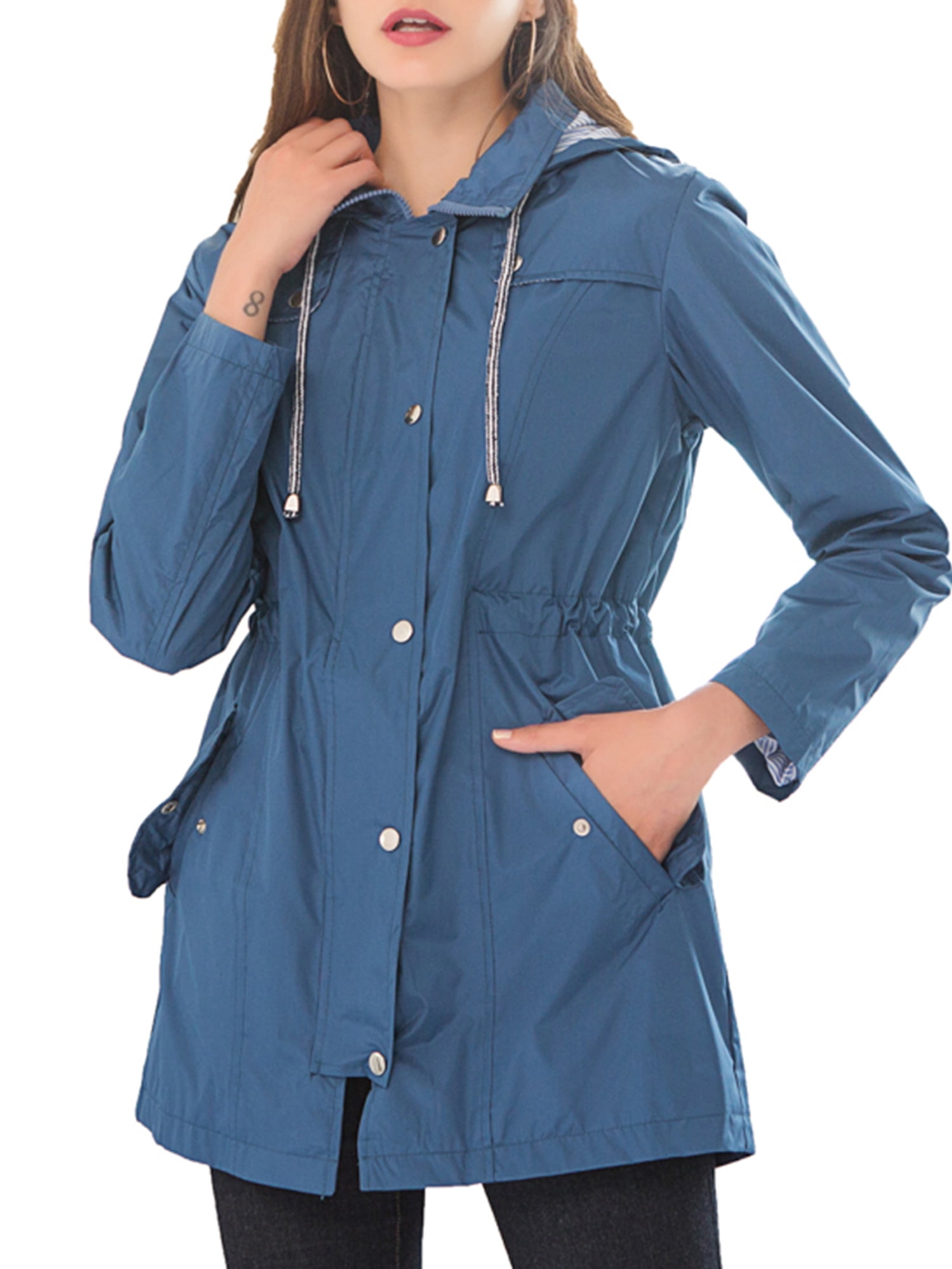 Womens rain jacket with hood walmart Clearance