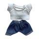 thumbnail image 4 of pantalones de muñeca de felpa Perfecl traje de manga corta para muñecas de 17cm, 4 of 8