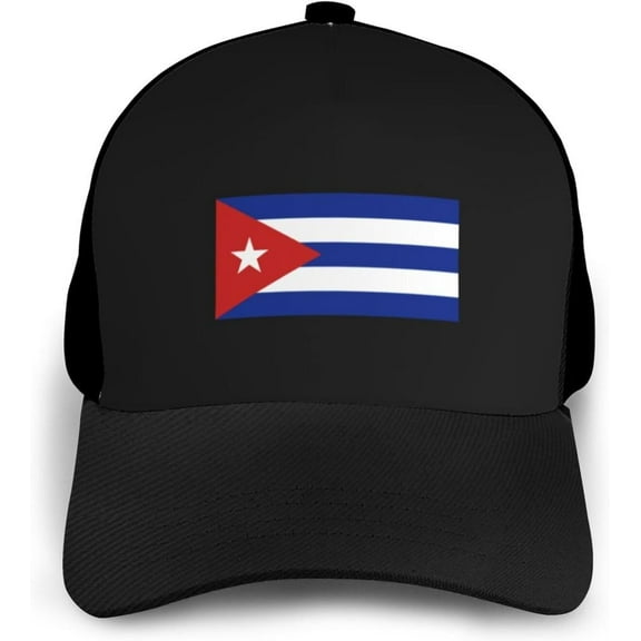Flag of Cuba Baseball Cap Men Women - Classic Plain Hat Adjustable Black