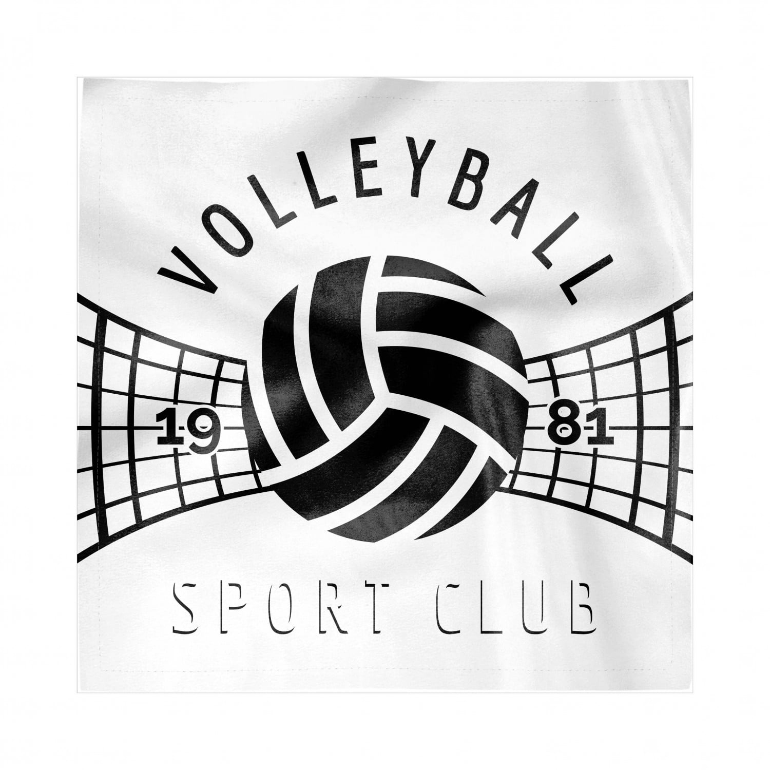 Volleyball Decorative Satin Napkins Set of 4, Monochrome Style 1981
