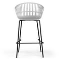 thumbnail image 5 of Glamour Home Ave 28.5" Faux Leather Bar Stool with Stitching in Gray (Set of 2), 5 of 7