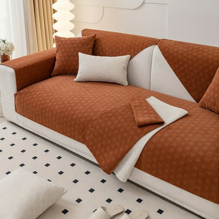 

PORK Pet-Friendly Non-Slip Sofa Cover - Solid Color Machine Washable Couch Protector For Living Room & Bedroom - Fits Single To Four Seater Sofas HOME