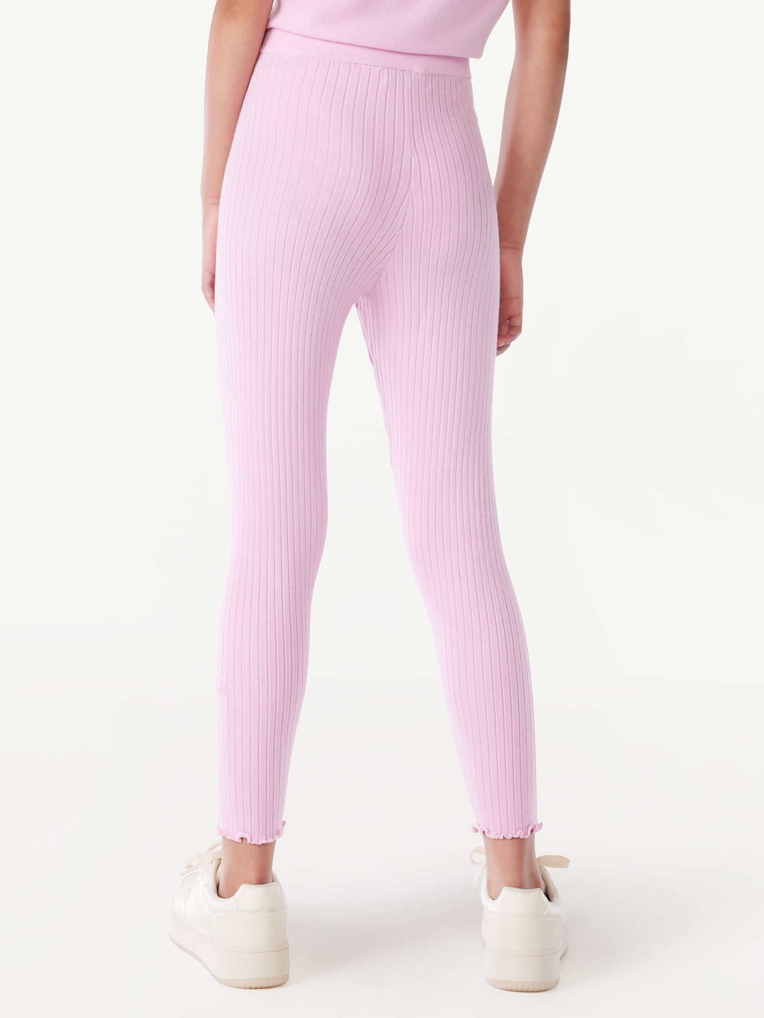 Free Assembly Girls Ribbed Sweater Leggings, Sizes 4-18