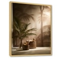 thumbnail image 2 of Designart "Sepia Serenity Among The Palms II" Palms & Palm Trees Floater Framed Canvas Prints, 2 of 5