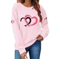 thumbnail image 4 of WTXUE Valentine Sweatshirt for Women Love Heart Graphic Sweatshirts Oversized Trendy Crewneck Pullover Comfortable Long Sleeve Shirts Fashion Casual Holiday Tops Pink L, 4 of 7