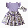 thumbnail image 6 of mgoYE Baby Girl Dresses 3-6 Months Baby Girl Dress Sleeveless with Bow Floral Dresses for Play Party Birthday Casual(Purple,12-18 Months), 6 of 6