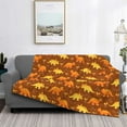 thumbnail image 2 of Fuzoiu Dinosaurs and Leaves Print Flannel Blanket,Throw Blanket,Flannel Home Decor,Fleece Bed Blankets,Cozy Soft Blanket for Bed, Sofa, Camping, and Travel-80"x60", 2 of 6