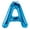 Blue "A", variant on PMU 34-Inch Letter "A" Shape Mylar Balloon, Magenta Pkg/1