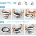 thumbnail image 3 of 2-Pack Collapsible Buckets - 2.6 Gallon (10L) Large Capacity, Essential for RV, Garden Cleaning, Car Washing, Camping, Fishing, Multi-Purpose Durable Portable Buckets, Easy Storage, Use Anywhere, 3 of 5