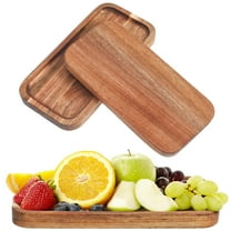 HOMEMAXS 3 Pcs Snack Serving Tray with Handles Wooden Pallet 20.00X10.50X1.50CM