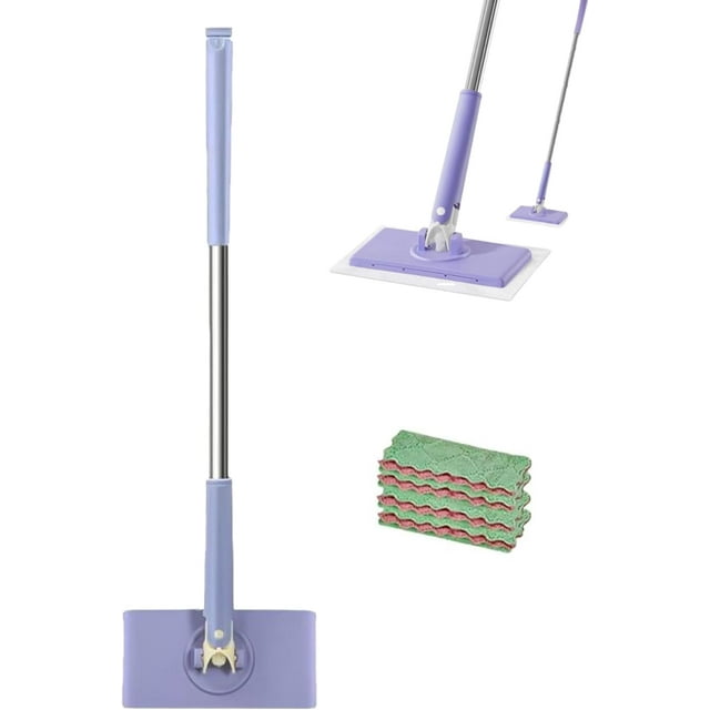 No Wash Mop, Uses Disposable Face Towel, Mini Wet and Dry Sweeper Mop, Floor Mopping with Replacement Pads, Easy to Operate, for Corners, Gaps, Walls, Ceilings