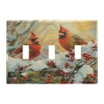 thumbnail image 2 of 2 Gang Light Switch Cover Plate Cardinals Bird on Garden Fence Wall Plate Decorate Electrical Outlet Cover Plates 4.56”x4.48”, 2 of 8