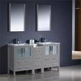thumbnail image 2 of Fresca Torino 60" Gray Modern Double Sink Bathroom Vanity with Side Cabinet & Integrated Sinks, 2 of 5