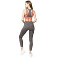 thumbnail image 3 of YELETE Women's Active Mesh Striped Single Pocket Leggings Charcoal L, 3 of 4