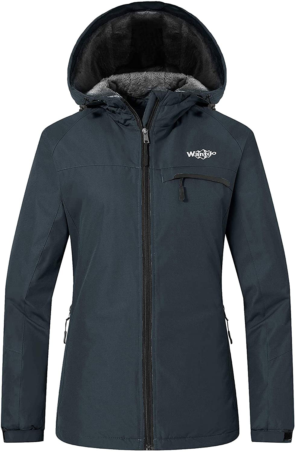 Wantdo Women's Mountain Waterproof Ski Jacket Windproof Snowboarding Jackets Warm Winter Snow Coat Fleece Raincoat
