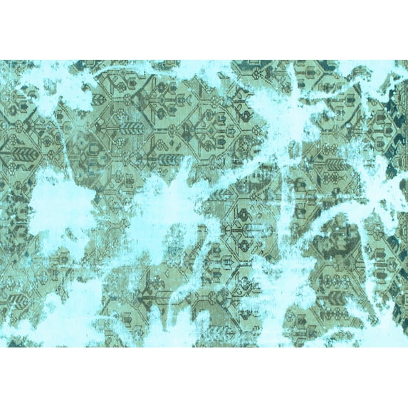 Ahgly Company Indoor Rectangle Abstract Light Blue Modern Area Rugs, 8' x 12'