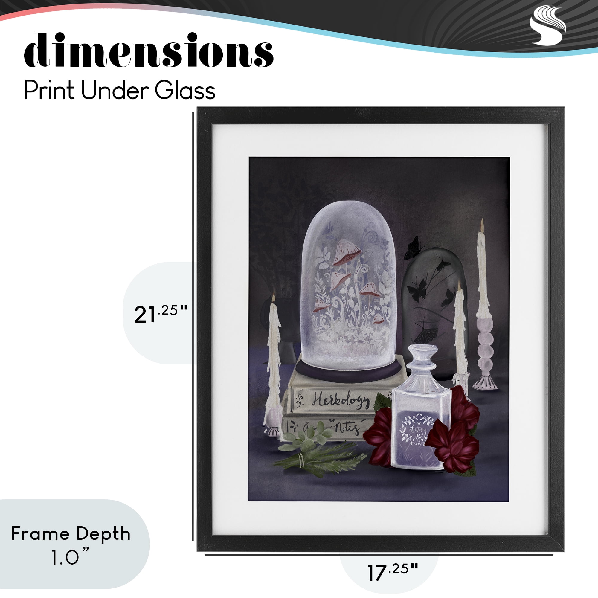 Stupell Industries Spooky Apothecary Vibes Black Framed Print Under Glass, design by Adreane Fippinger