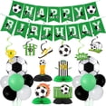 thumbnail image 2 of Soccer Birthday Party Decoration Set with Banner Cake Topper Cupcake Toppers, Football Theme Party Supplies for Kids Sports Party, 2 of 7
