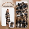 thumbnail image 5 of Women Plaid Polyester Shirt Dresses, Casual Color Block Long Sleeve Fake Pocket Belted Woolen-Look Mini Shirt Dress, 5 of 6