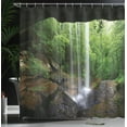 thumbnail image 4 of Ambesonne Waterfall Shower Curtain, Northern Alabama, 69"Wx84"L, Green Brown, 4 of 5