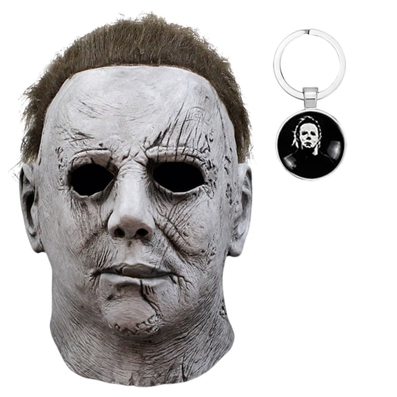 Forfamy Halloween Mask Adults Halloween Men Scary Movie Mask Realistic Masquerade Costume Accessories Theme Party Cosplay Fancy Dress