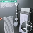 thumbnail image 7 of SHELLTON 180°Wall Mounted Towel Bar, Swivel Towel Rack SUS304 Stainless Steel Towel Bar 4-Arm Towel Hanger Space Saving Towel Racks,No Drill Towel Rack for Bathroom, Kitchen, 7 of 7