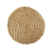 YUEVE Dining Table Mats Modern Woven Placemats Round Braided Placemat For Dining Table Heat Slid Jute Mats Table Mat For Dish Plate Pot Teapot 1pc
