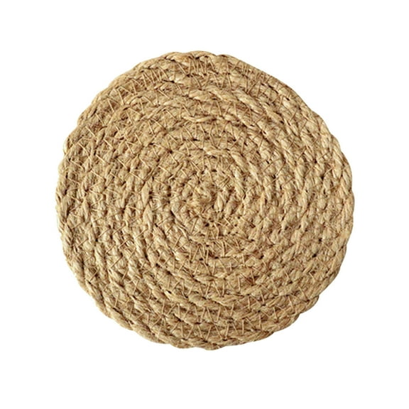 Vintage Boho Jute Placemats Set - Hand Woven Round Table Mats for Dining, Weddings & Home Decor, Natural Fiber Heat-Resistant Placemat for Farmhouse Kitchen