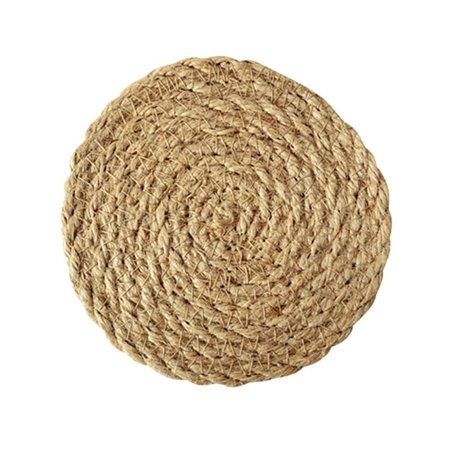 Napperons Ronds en Jute Naturel Tressé - Ensembles de Table Rustiques Faits à la Main pour Salle à Manger, Résistants à la Chaleur et Écologiques, Parfaits pour Usage Quotidien et Fêtes