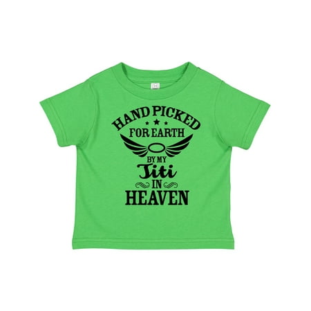 

Inktastic Handpicked for Earth by My Titi in Heaven with Angel Wings Gift Toddler Boy or Toddler Girl T-Shirt