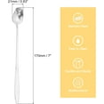 thumbnail image 2 of uxcell Cuillères à Café en Acier Inoxydable 7 Pouces Cuillères en Forme de Fleur de Rose Cuillère à Thé Glacé Cuillère à Dessert pour Mélanger le Sucre, Argent, 2 of 7