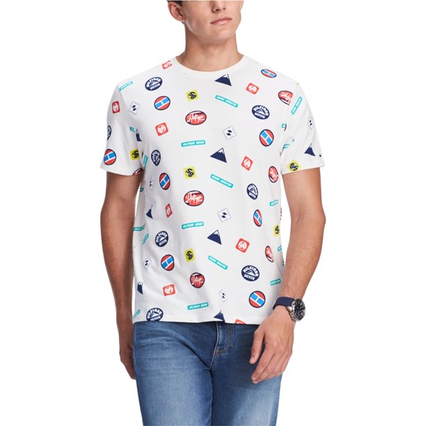 Tommy Hilfiger - Camiseta para hombre, diseño gráfico Kilmer, color blanco, pequeño Tommy Hilfiger Camiseta gráfica