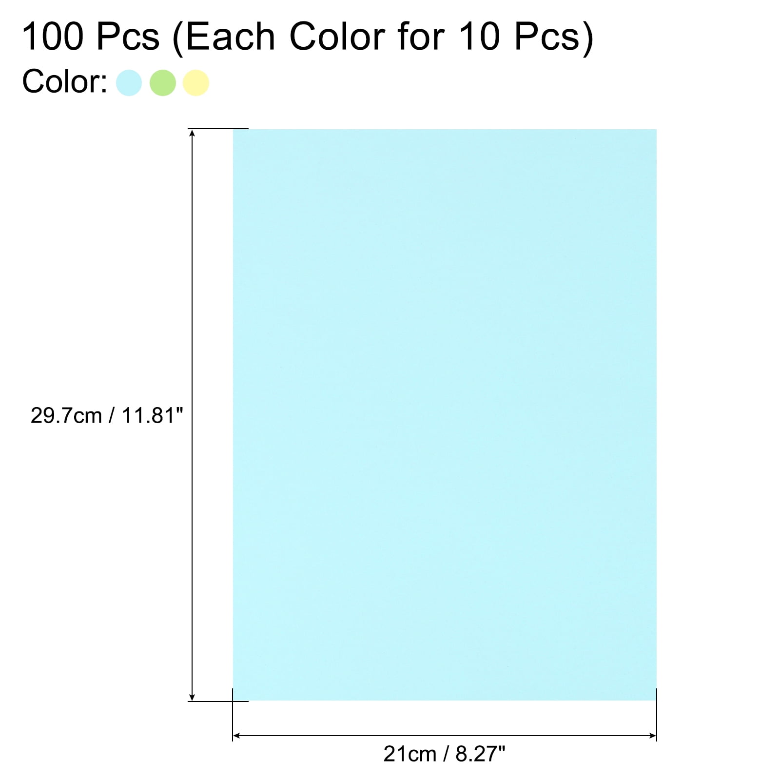 Uxcell Color Cardstock, Origami Cardstock Paper Sheets for Printing, DIY Drawing, Art Crafts Supplies Light Yellow; Light-Green; Light Blue
