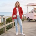 thumbnail image 5 of Womens Full Zip Stand Collar Fleece light jacket Long Sleeve Warm Casual Coat With Side Pockets for Fall Winter Hiking Athletic Wear, 5 of 6