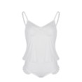 thumbnail image 4 of Conjunto de dos piezas de pijama con tirantes de encaje sólido y encaje sexy con cuello en V para mujer Fridja  nalpqowj49475, 4 of 9