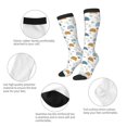 thumbnail image 2 of Bixox Cute Doodle Turtles Patterned Men's and Women's Knee Socks High Socks Outdoor Sports Socks, 2 of 5