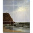 thumbnail image 1 of Ceramic Tile Mural-Alfred Bricher Waterfront Painting 66. 21.25" w x 25.5" h using (30) 4.25 x 4.25 ceramic tiles, 1 of 3