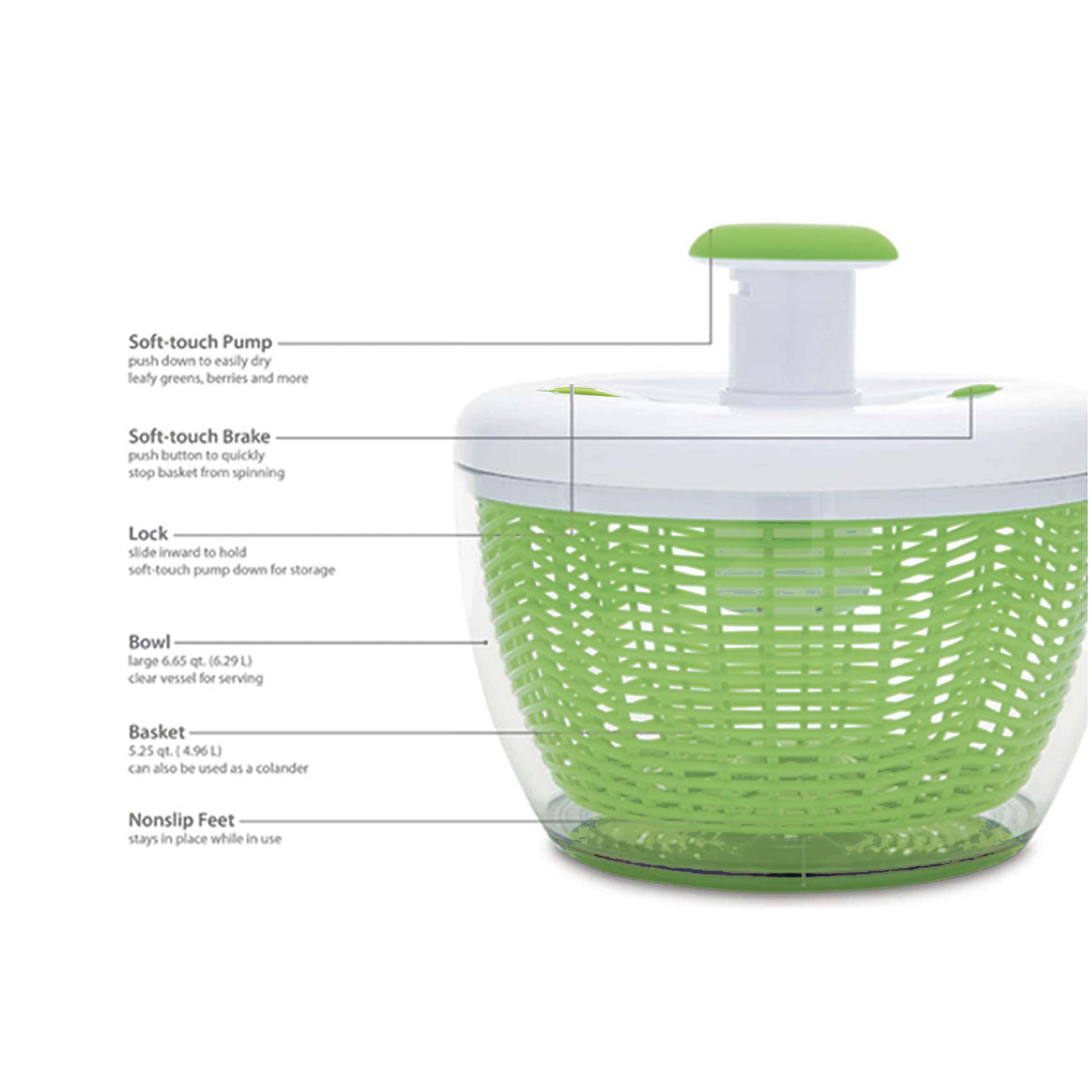 Farberware Professional Plastic 2.4 lb Salad Spinner Green with White Lid - image 5 of 26