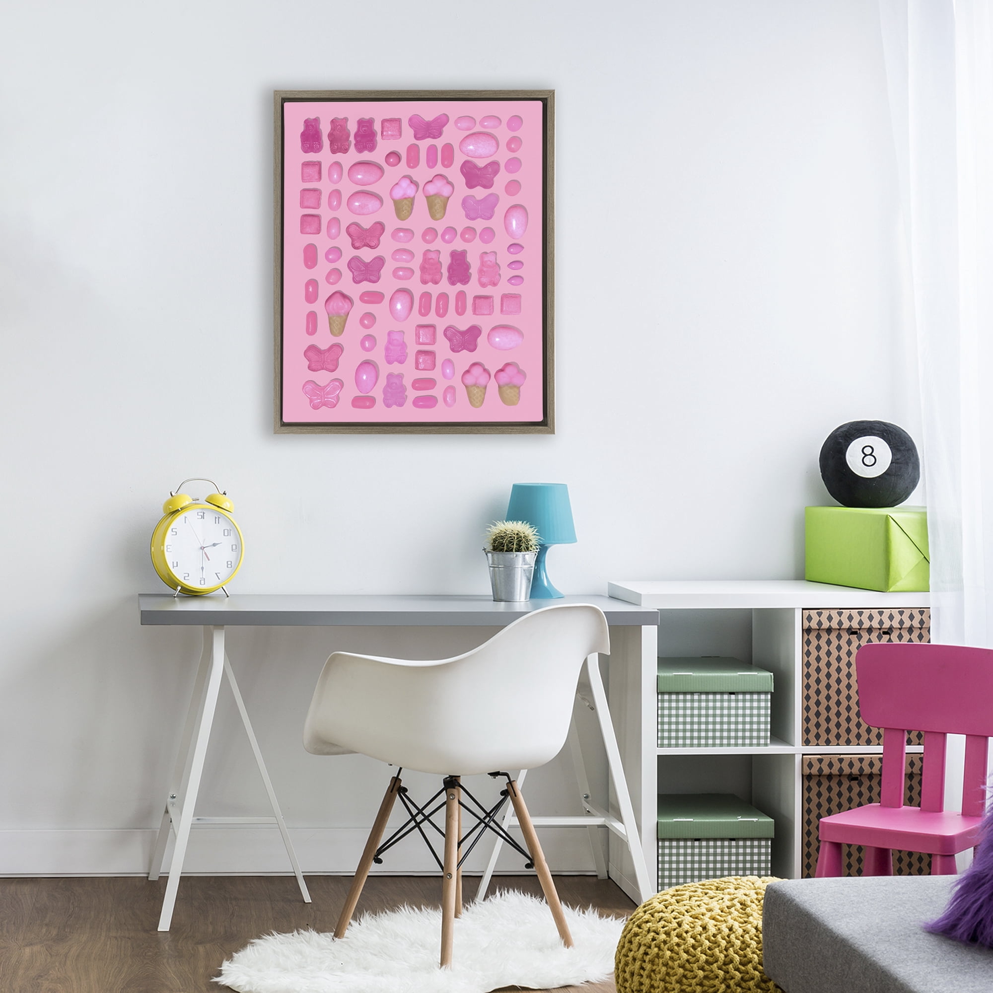 Stupell Industries Pink Toned Candies Brown Framed Floater Canvas Wall Art, design by LISH Creative