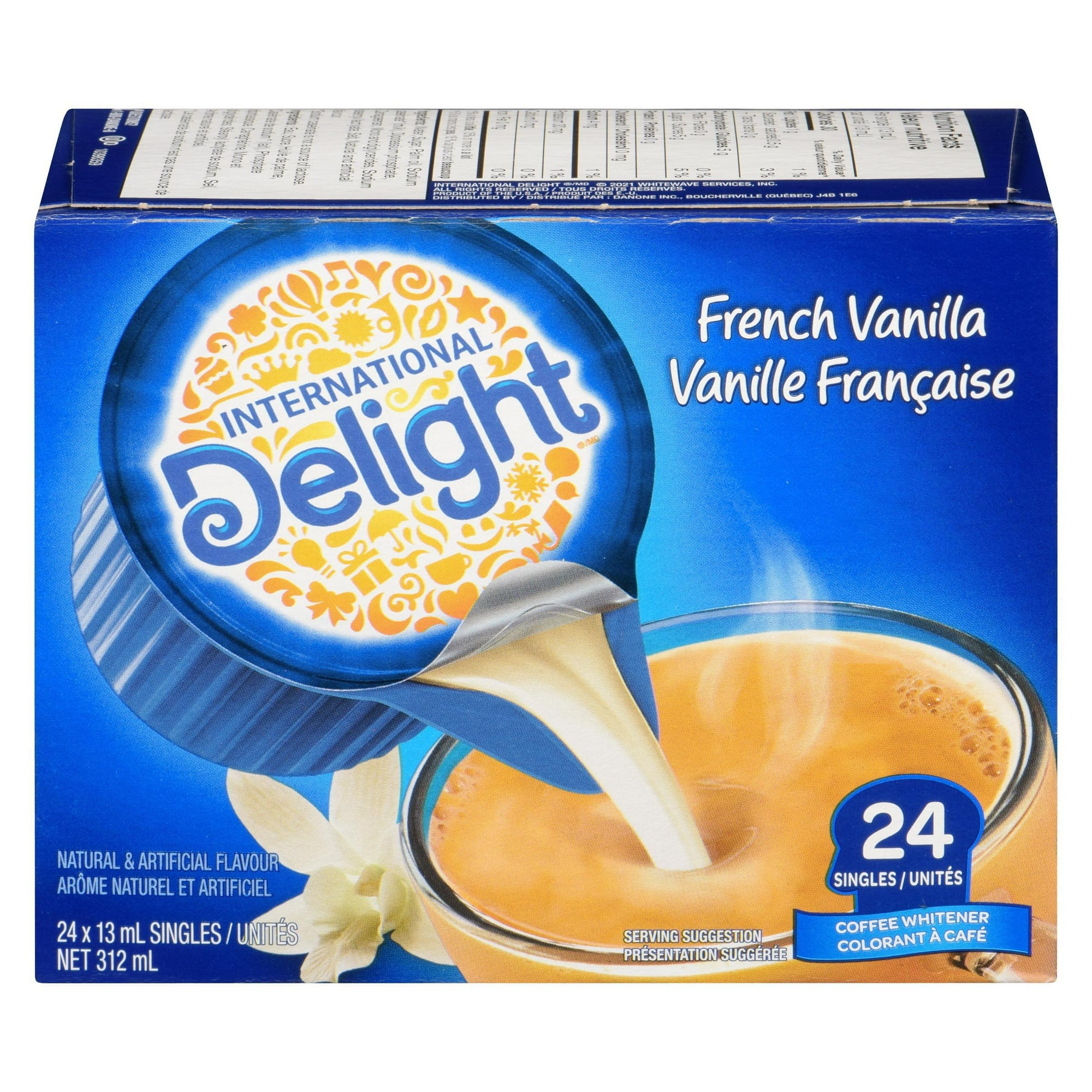 International Delight Coffee Creamer, French Vanilla, Portion Cups, 24 cups