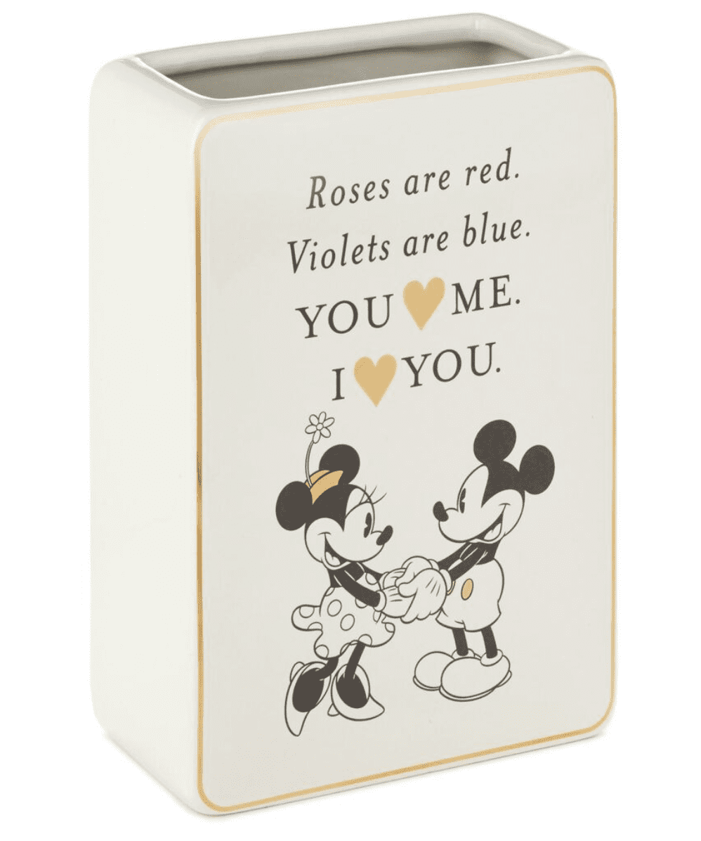 Slovenië Picasso Ontslag Hallmark Valentine Disney Mickey and Minnie Love Ceramic Flower Vase New -  Walmart.com
